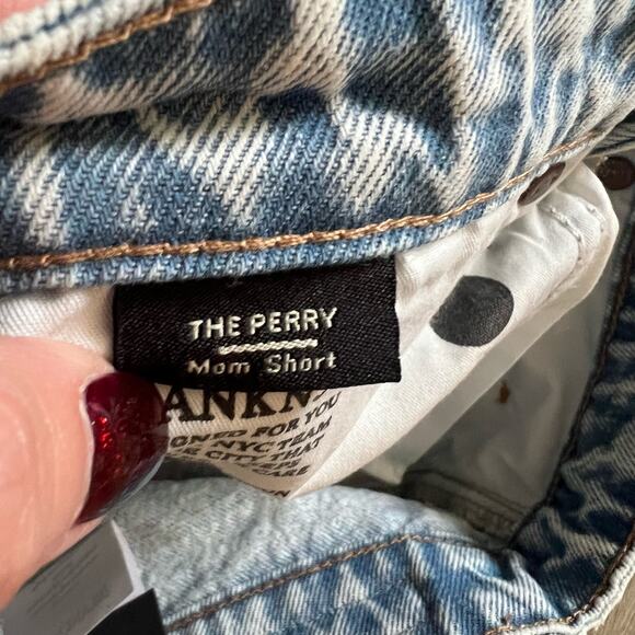Blank NYC The Perry Mom Jean Shorts 24 Acid Stone Wash Cuffed Relaxed Denim New - Picture 5 of 9